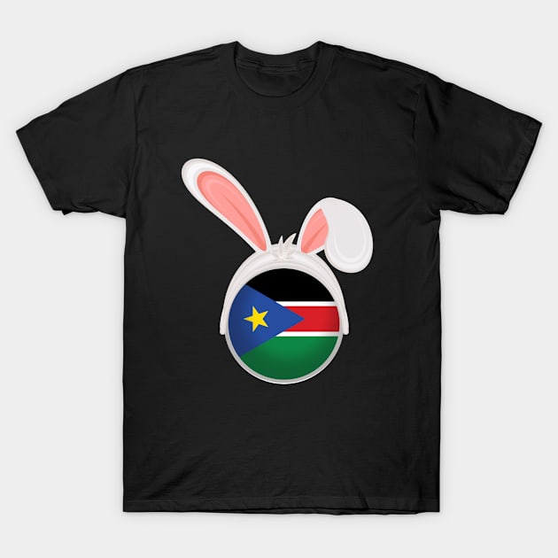 happy easter South Sudan bunny ears flag cute designs T-Shirt by D_designs